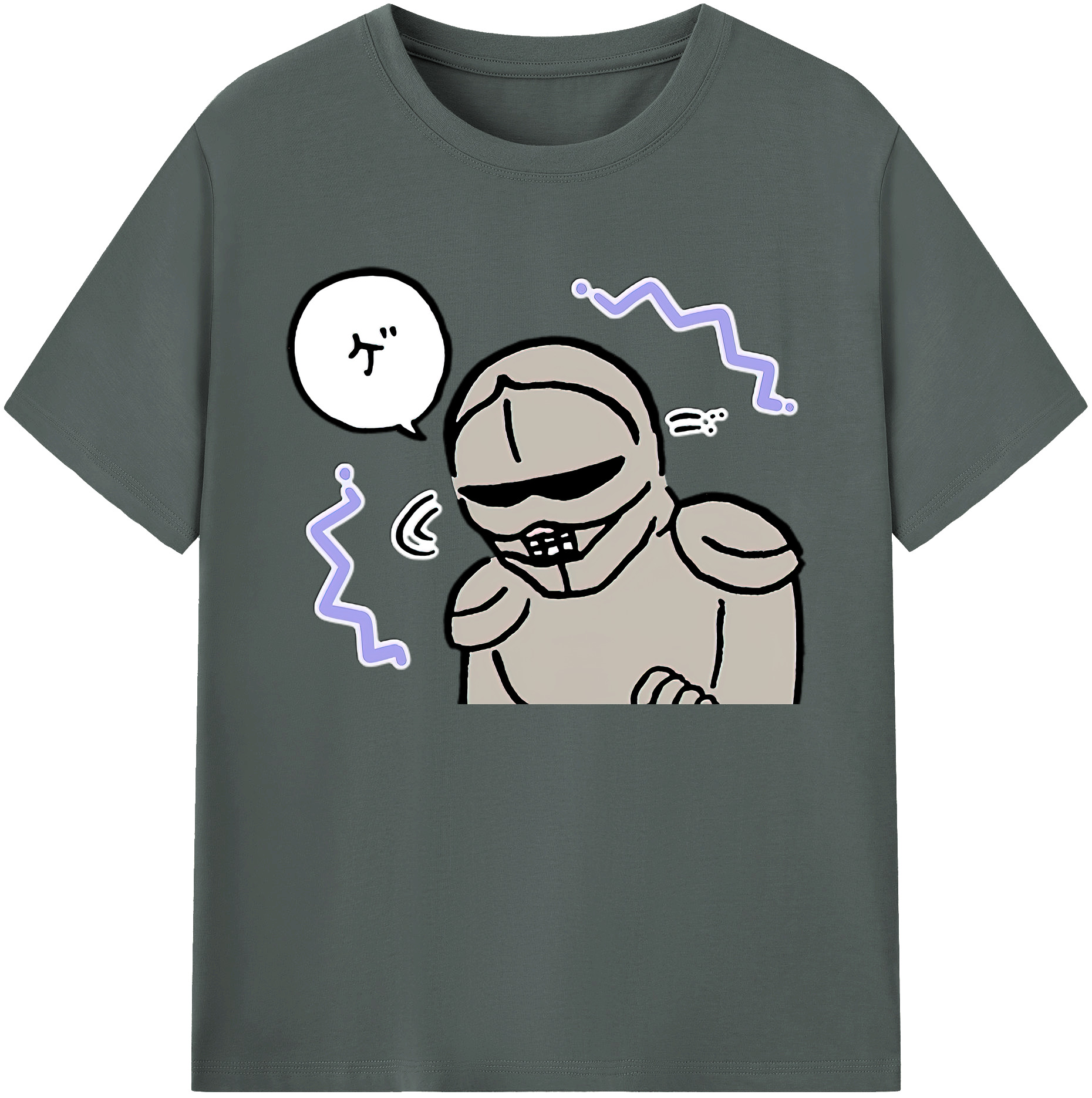 （画像用） ちいかわ 労働の鎧さん Chii-kawa Mr. Armor of Labor 綿100％ メンズ半袖Tシャツ｜肌触りやわらか＆通気性